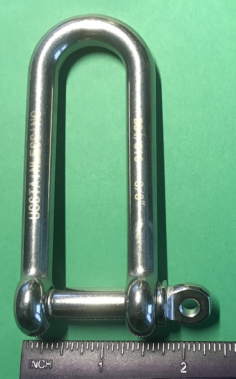 US STAINLESS Stainless Steel 316 Long D Shackle 3/8" (10mm) Marine Grade - Image 5